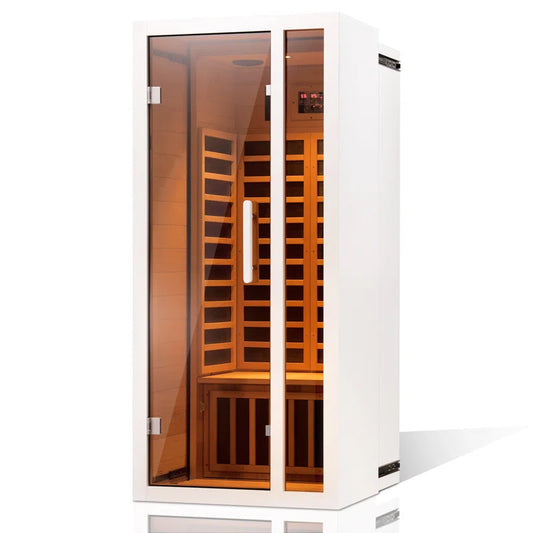1-Person Extendable Indoor FAR Infrared Sauna Bluetooth Compatible with 6 Carbon Heaters