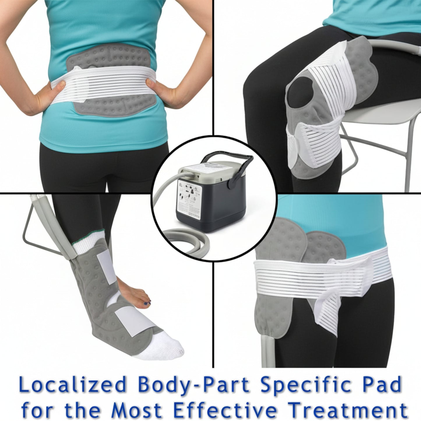 Cold Rush Compact Therapy Machine System with Left Hip Pad - Ergonomic Ice Machine, Adjustable Wrap - Quiet, Lightweight Cryotherapy Freeze Kit - Ice Pack for Hip Replacement Surgery