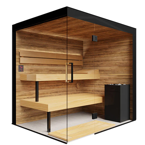 ThermaSol Lumaria Sauna Cabin Indoor Sauna Kit, Front/Side Glass, Up to 5 Persons