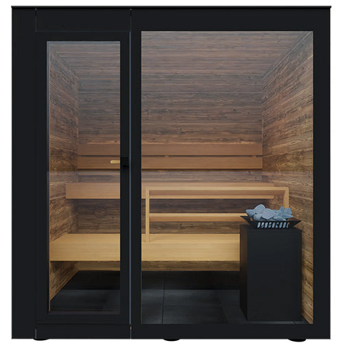 ThermaSol Spectra Sauna Cabin Fully Assembled Outdoor Sauna, Tinted Glass-Front, Up to 4 Persons