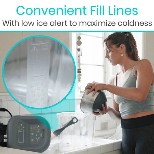 Ice Machine for Knee & Shoulder Post-Surgery – Cold Therapy for Knee & Hip Replacement – Large Cryotherapy Pad with Quiet Pump – Flexible Cuff for Ankle, Back, Leg, Cervical, ACL