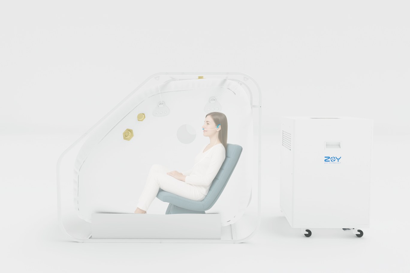 SI1505 — Rectangular Soft Chamber (L62.99" × W23.62" × H51.18") — 1.5 ATA, 10 L/min (~0.35 CFM) 3-in-1 System
