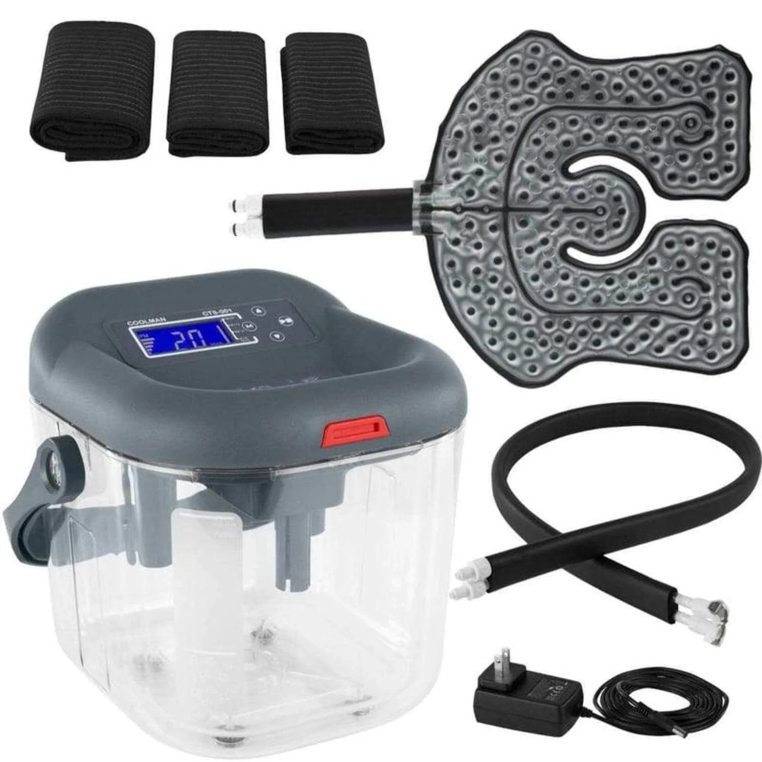 Ice Machine for Knee & Shoulder Post-Surgery – Cold Therapy for Knee & Hip Replacement – Large Cryotherapy Pad with Quiet Pump – Flexible Cuff for Ankle, Back, Leg, Cervical, ACL