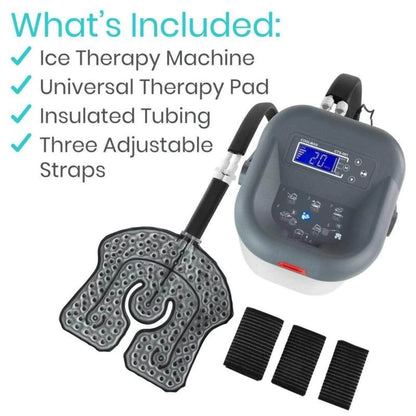 Ice Machine for Knee & Shoulder Post-Surgery – Cold Therapy for Knee & Hip Replacement – Large Cryotherapy Pad with Quiet Pump – Flexible Cuff for Ankle, Back, Leg, Cervical, ACL