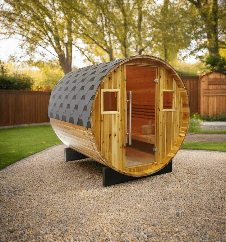 SunRay 400SH Galley 4 Person Barrel Sauna