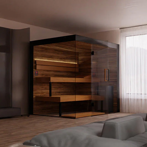 ThermaSol Lumaria Sauna Cabin Indoor Sauna Kit, Front/Side Glass, Up to 5 Persons