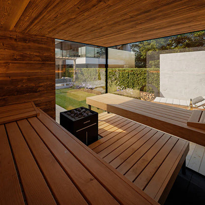 ThermaSol Ombra Sauna Cabin Fully Assembled Outdoor Sauna, Stopsol Bronze Glass, Up to 5 Persons