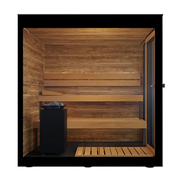 ThermaSol Vera Sauna Cabin Fully Assembled Outdoor Sauna, Tinted Parsol Glass, Up to 3 Persons