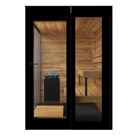 ThermaSol Vera Sauna Cabin Fully Assembled Outdoor Sauna, Tinted Parsol Glass, Up to 3 Persons