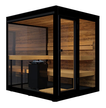 ThermaSol Vue Sauna Cabin Fully Assembled Outdoor Sauna, Mirrored Glass, Up to 4 Persons