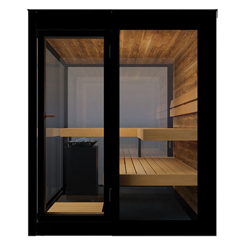 ThermaSol Vue Sauna Cabin Fully Assembled Outdoor Sauna, Mirrored Glass, Up to 4 Persons