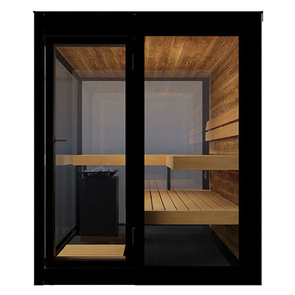 ThermaSol Vue Sauna Cabin Fully Assembled Outdoor Sauna, Mirrored Glass, Up to 4 Persons