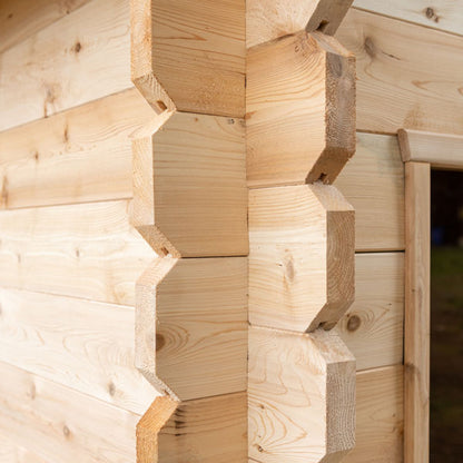 CT Palmer Cabin Sauna (CTC68E) — 6'x8' Eastern White Cedar Outdoor Sauna Kit | HUUM Drop 7.5 kW Heater & Saunalumin Double Bench Lights (257 ft³)