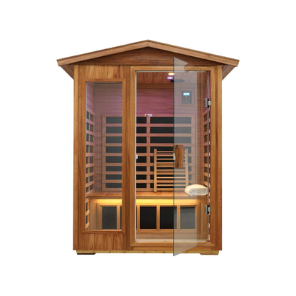 Thermora 2-Person Ultra-Low EMF Mahogany Outdoor Infrared Sauna With Bluetooth Speakers (SAK43021)